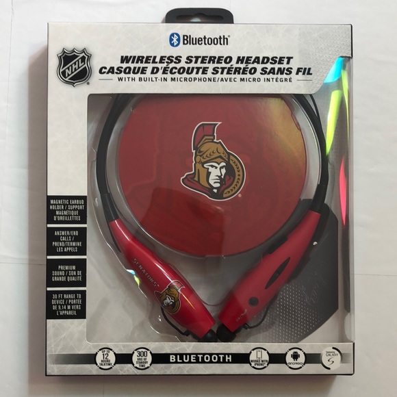 NHL Ottawa Senators Wireless Stereo Headset Neckband Built-in Microphone - Picture 1 of 8